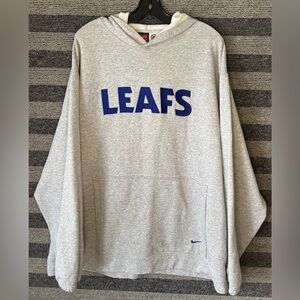 Vintage 90’s Nike Toronto Maple Leafs NHL Hockey Grey Hoodie Sweatshirt Men’s XL
